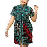 Stand Collar Dress African Trends Patchwork Dress Original Design Elegant Print Women's Ankara Outfit Customized