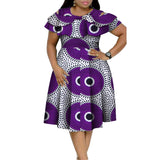 New Bazin Riche African Ruffles Collar Dresses for Women Dashiki Print Pearls Dresses Vestidos Women African Clothing WY4401