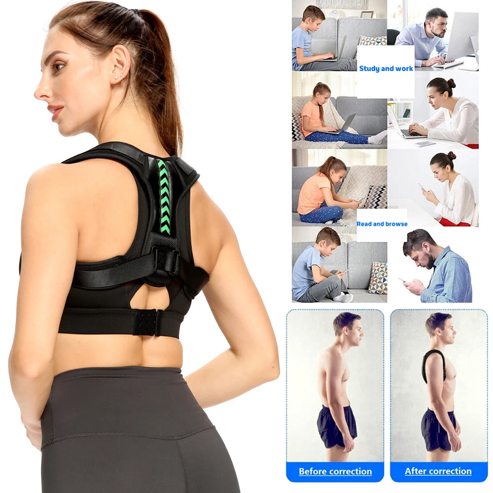 Medical Adjustable Back Shoulder Posture Corrector Belt Clavicle Spine Support Preventing Humpback Sports Upper Back Neck Brace