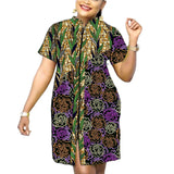 Stand Collar Dress African Trends Patchwork Dress Original Design Elegant Print Women's Ankara Outfit Customized