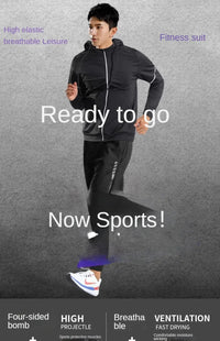 3-7Pcs Men's Ice Fiber Quick-Dry Running Fitness Full Set/Suit Tracksuit For Marathon, Training Cycling，Jogging,Gym， sweatpants