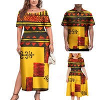 Couple Outfit 2Pcs Sets Ladies Evening Dresses Polynesian Pattern Design Classic Mens Hawaiian Shirts Match Women Plus Size Dres