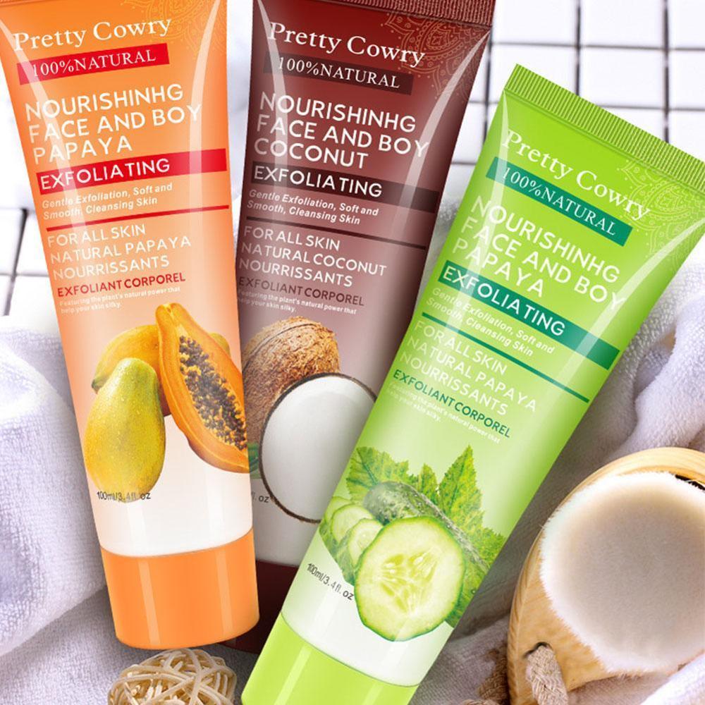 Cucumber Coconut Papaya Facial Exfoliating Gel Cream 100ml Body Cleansing - Ever Bloom Now