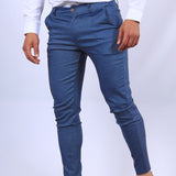 Men's Slim Button Trousers Fashion Solid Office Versatile Long Pencil Pants - Ever Bloom Now