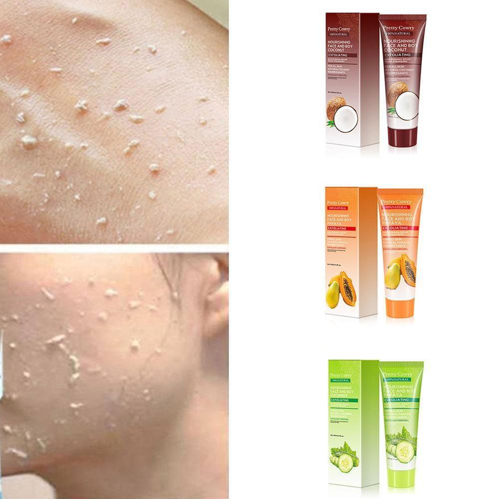 Cucumber Coconut Papaya Facial Exfoliating Gel Cream 100ml Body Cleansing - Ever Bloom Now