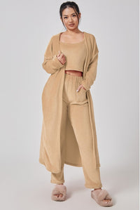 Cozy Pajama Set, 3 Piece Lounge Set, Cute Loungewear, Warm Suit Sets, Matching Set, Lounge Set, 3 Piece Pant Sets, Women Winter Dress - Ever Bloom Now