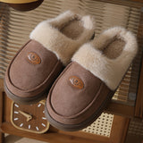 Winter Plush Slippers For Men Casual All-match Warm Suede House Shoes Indoor Non-slip Floor Bedroom Slipper - Ever Bloom Now