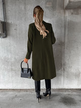 Long Sleeve Lapel Coat Winter Fashion Solid Double Breasted Slim Long Jacket Womens Clothing - Ever Bloom Now
