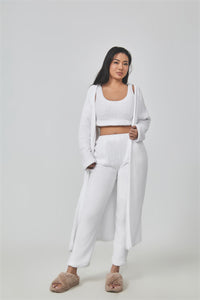 Cozy Pajama Set, 3 Piece Lounge Set, Cute Loungewear, Warm Suit Sets, Matching Set, Lounge Set, 3 Piece Pant Sets, Women Winter Dress - Ever Bloom Now
